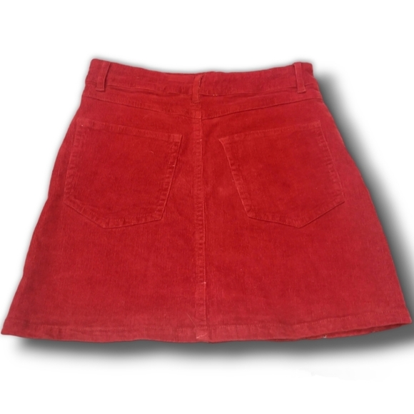 Peach Love California ~ Burgundy Corduroy Mini Skirt - Picture 6 of 13